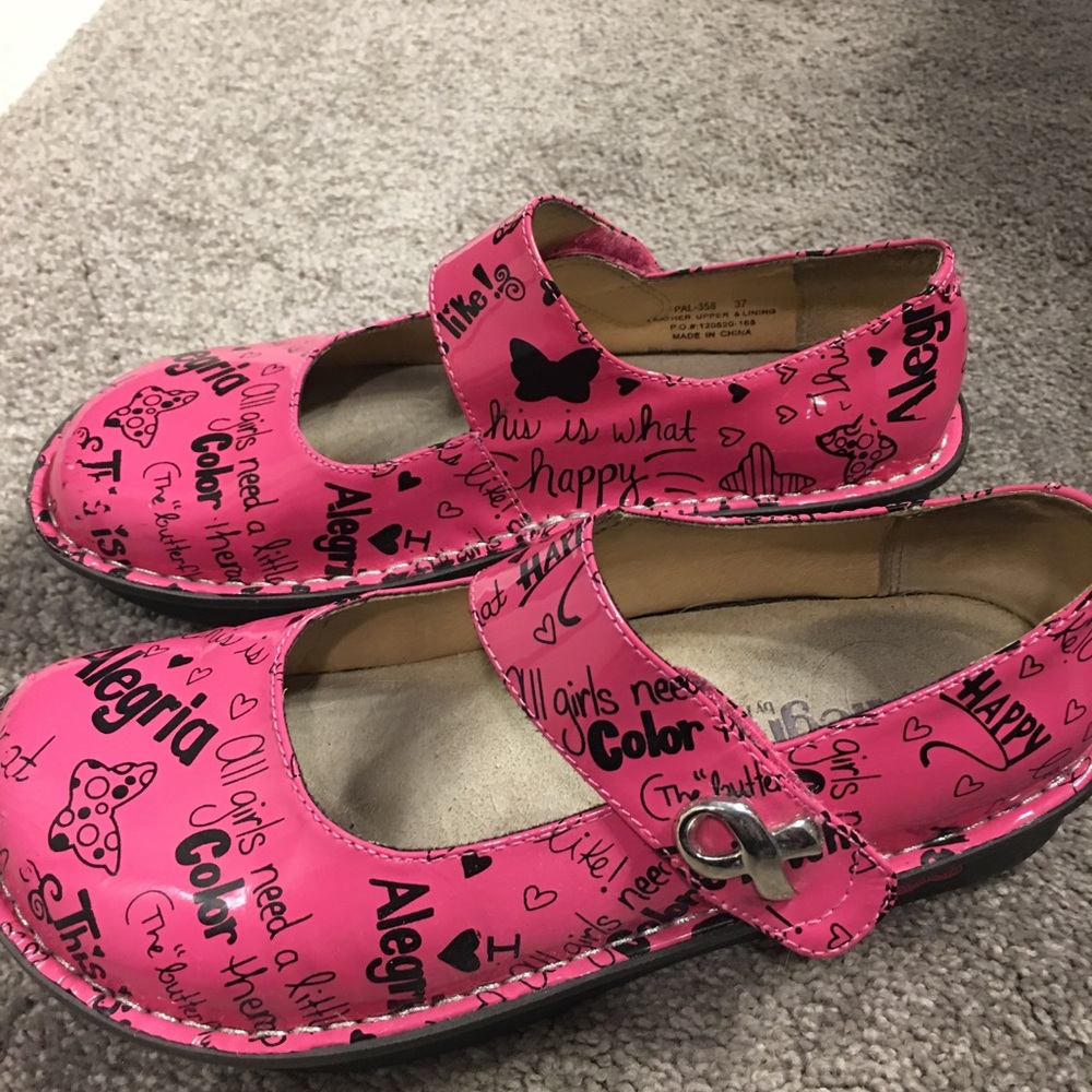 Alegria Paloma Breast Cancer Mary Jane clogs